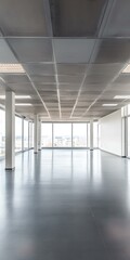 Fototapeta premium Empty Office Space With City View