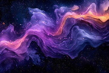 Obraz premium Abstract Swirling Nebula with Cosmic Dust and Stars