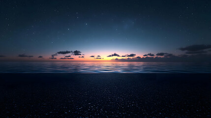 Night Sky and Sea Realistic Image