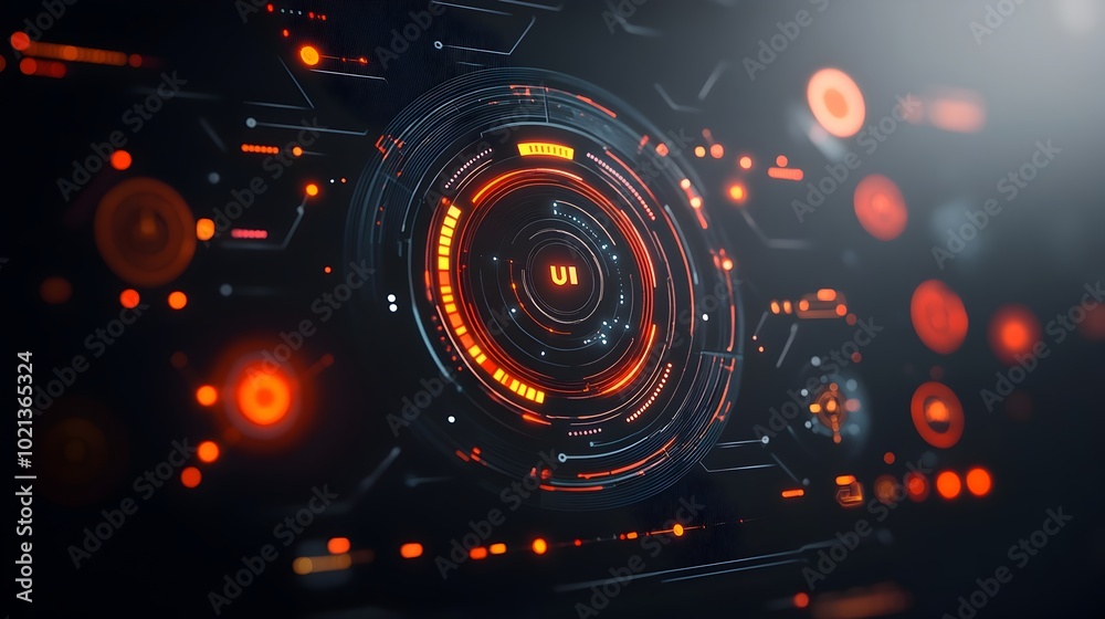 Poster mesmerizing futuristic hud and gui elements seamlessly integrated into captivating digital technolog