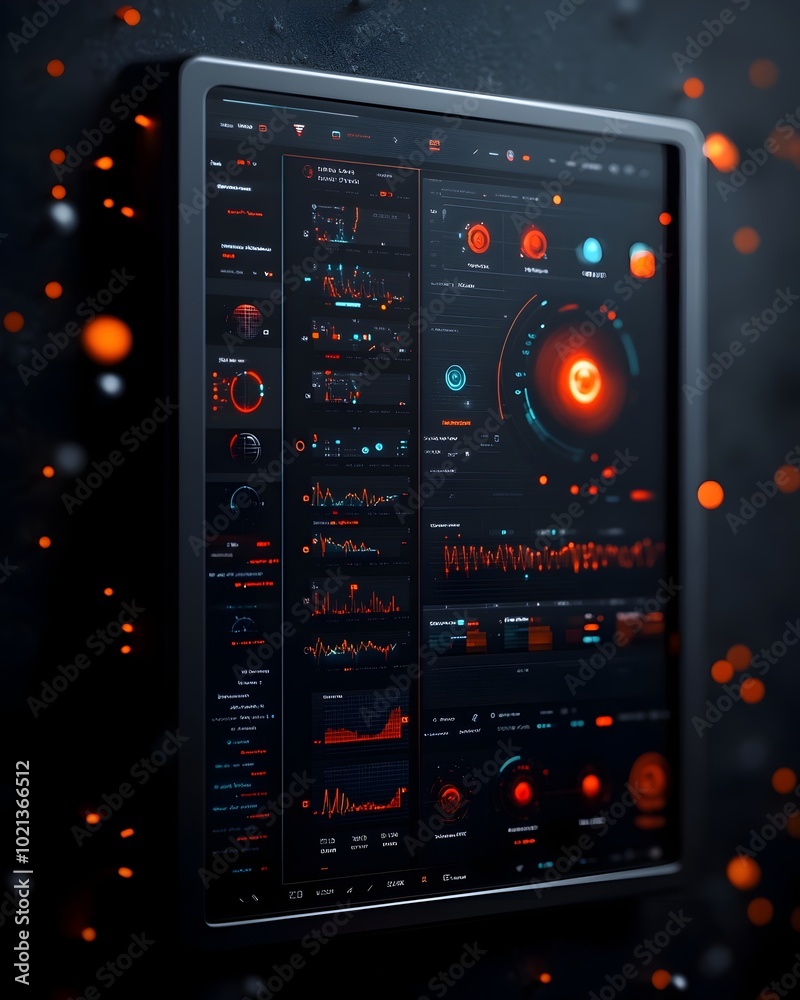 Poster cutting edge intelligence powered digital dashboard with generative data visualization and streamlin