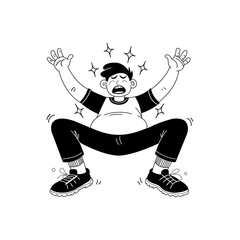 Hand drawn illustration of a person experiencing tension