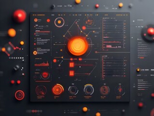 Fototapeta premium Cutting Edge HUD and GUI Design with Immersive Data Visualization in Advanced Technology Research Lab Tactile and responsive interface with a minimalist yet captivating visual style