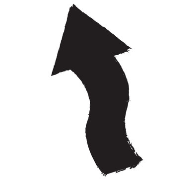 recommend clip art: Grungy paint brush hand drawn arrow doodle collection in thin black stokes isolated on white background