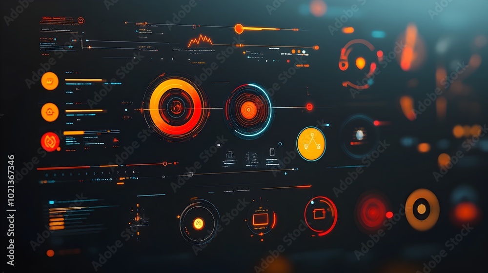 Poster futuristic user interface elements sleek digital hud components and minimalist gui design for a game