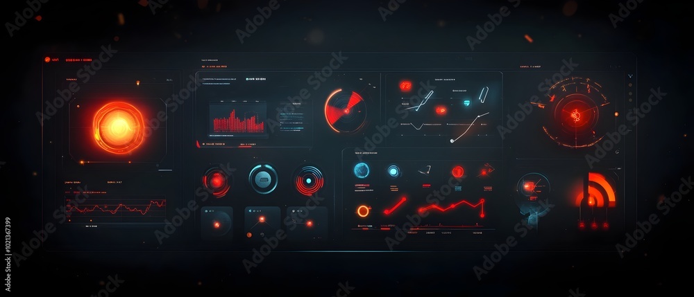 Poster sleek futuristic user interface with a luminous neon infused aesthetic and immersive heads up displa