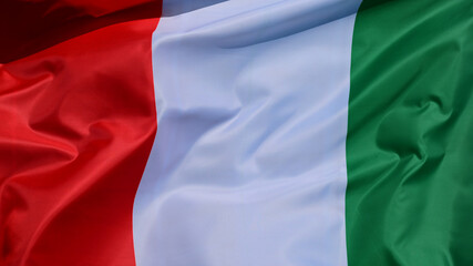 close up of national flag of Italy