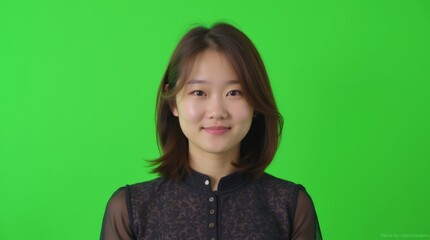 portrait of a young woman with shoulder-length brown hair, smiling slightly