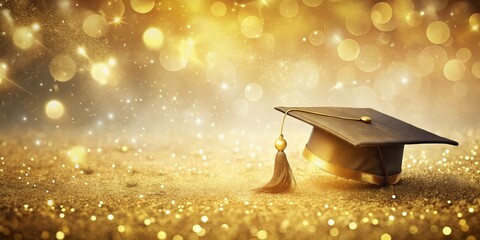 Elegant Gold Graduation Background with Subtle Textures Ideal for Celebratory Announcements and Cards