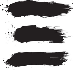 Black paint ink brush strokes set, Black ink line, grunge brush strokes, Vector.