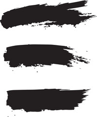 Black paint ink brush strokes set, Black ink line, grunge brush strokes, Vector.