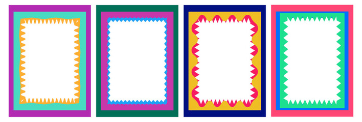 set of different colored geometric frames