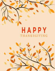 Thanksgiving greeting cards and invitations. Vector illustration.