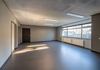 Empty Office Room With Light Coming Through Window