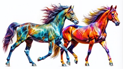 Elegant Horse Outlines in Silhouette for Artistic and Design Projects, Perfect for Nature and Animal Themes