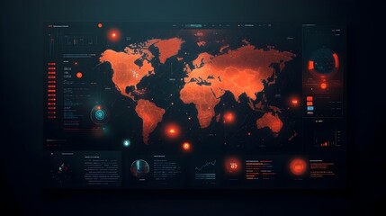 Obraz premium Futuristic and minimalist AI powered logistics dashboard visualizing the complex web of global trade routes international shipping lanes and real time supply chain data analytics