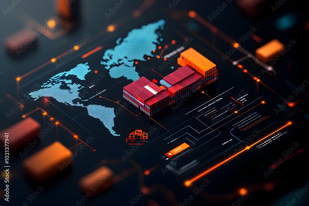 Poster showcase of a sophisticated digital interface that empowers a data driven logistics ecosystem provid
