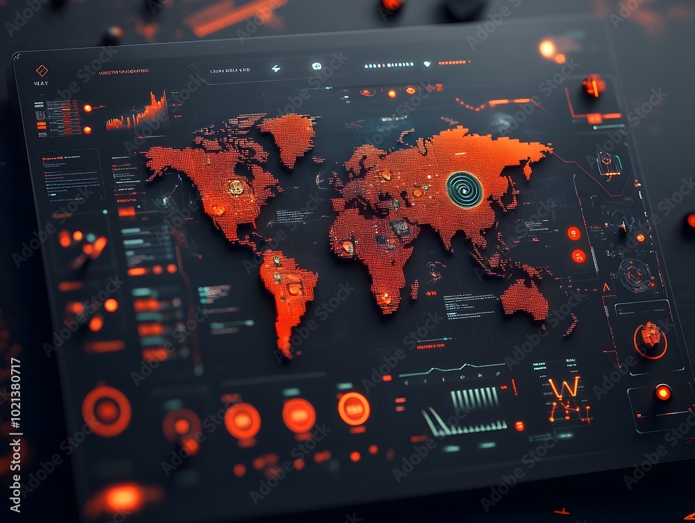 Poster interconnected global logistics network overseeing worldwide delivery and supply chains with real ti
