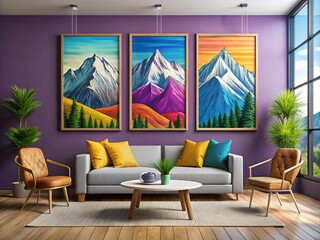 Elegant Mountain Line Drawings for Modern Decor, Perfect for Nature Lovers and Minimalist Art Enthusiasts