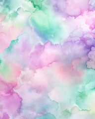 Soft pastel watercolor blend of pinks and greens.