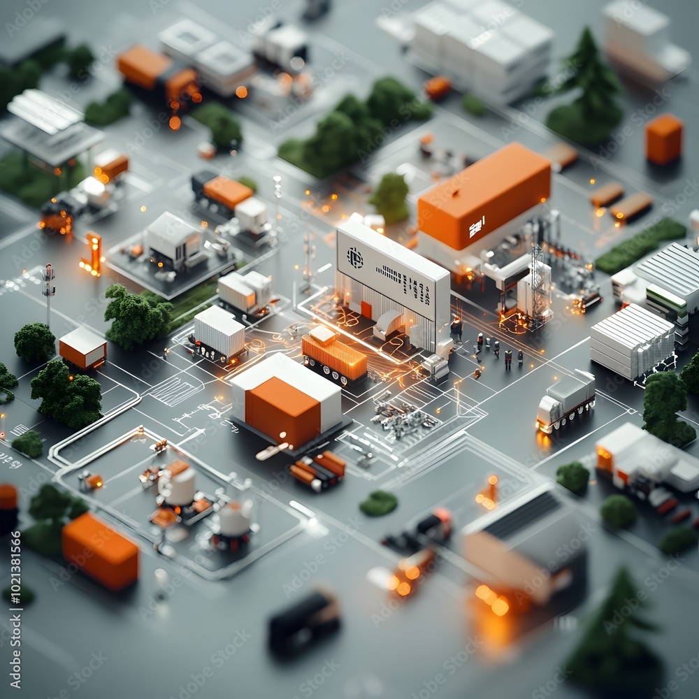 Poster cutting edge algorithms charting global logistics networks sprawling warehouses and multimodal trans