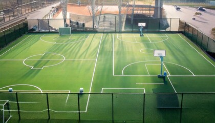 Fototapeta premium basketball court football field and volleyball court 