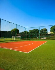 basketball court football field and volleyball court 