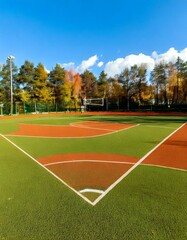 basketball court football field and volleyball court 