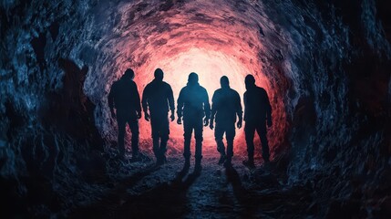 A group of rebels planning a revolution in a hidden underground bunker, dystopian uprising, strategy and defiance