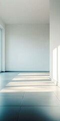 Fototapeta premium Empty Room With White Walls and Tile Floor