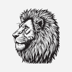 Lion Head silhouette vector illustration svg file
