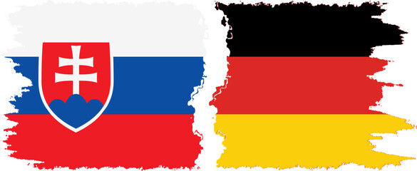 Germany and Slovakia grunge flags connection, vector