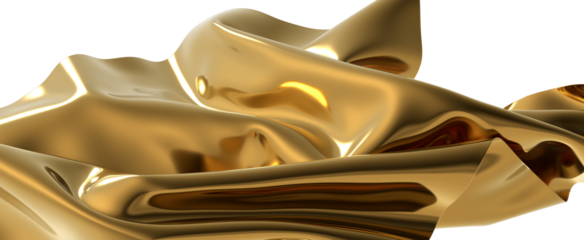 A golden wave of fabric shimmering with light