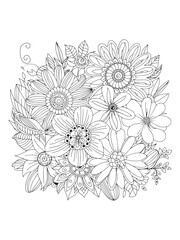 Vintage floral pattern with seamless flower and leaf design