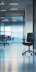 Modern Office Corridor with Single Chair