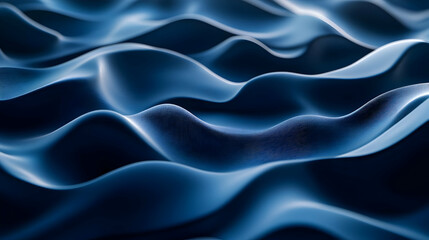 Fototapeta premium Abstract Blue Wavy 3D Background