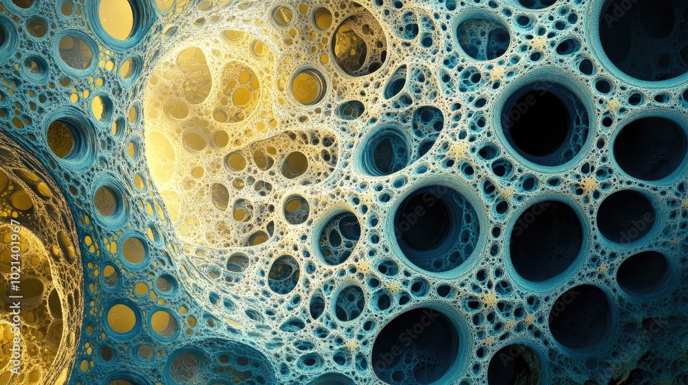 Aufkleber Abstract pentagonal fractal pattern with a captivating 3D effect