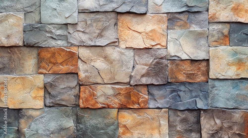 Poster artistic representation of a textured stone wall background