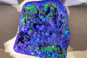 Blue-green mineral - azurite with malachite