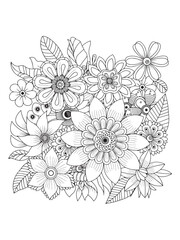 Abstract floral background with flowers in a vector design