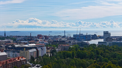 Helsinki Finland city aerial drone view