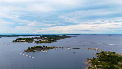 Helsinki Finland city aerial drone view