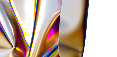 Iridescent fabric flowing in a mesmerizing dance