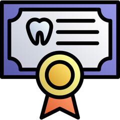  dentist diploma vector black outline icon design