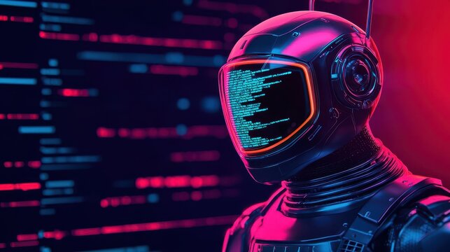 Concept for a futuristic AI-driven code debugging tool, highlighting errors and providing fixes, AI in coding, debugging automation