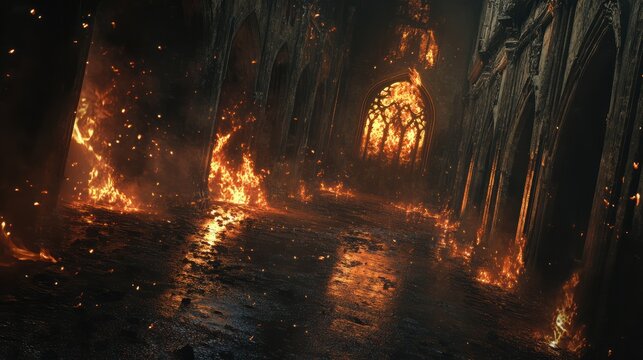 Abstract Dark Halloween Hell Fire Flyer