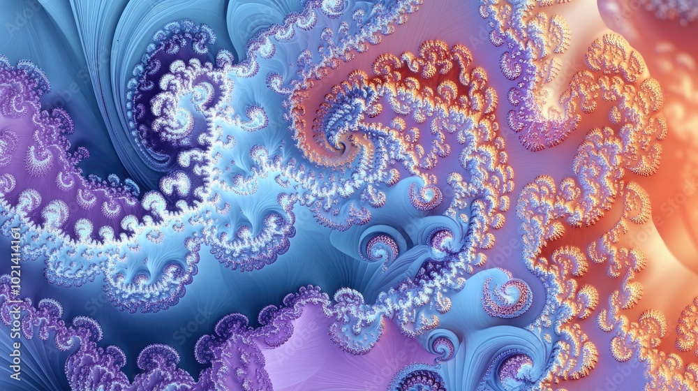 Poster abstract ornamental pattern with a creative fractal design ideal for greeting cards or apparel