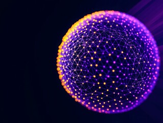 abstract sphere ball  with Digital Waveform, for Futuristic Technology, AI, and Virtual Reality Concepts. artificial intelligence, neural networks and blockchain, space exploration, machine learning .