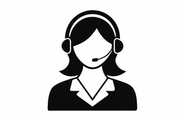 
Customer service girl vector, Customer service woman vector silhouette illustration
