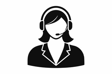 
Customer service girl vector, Customer service woman vector silhouette illustration
